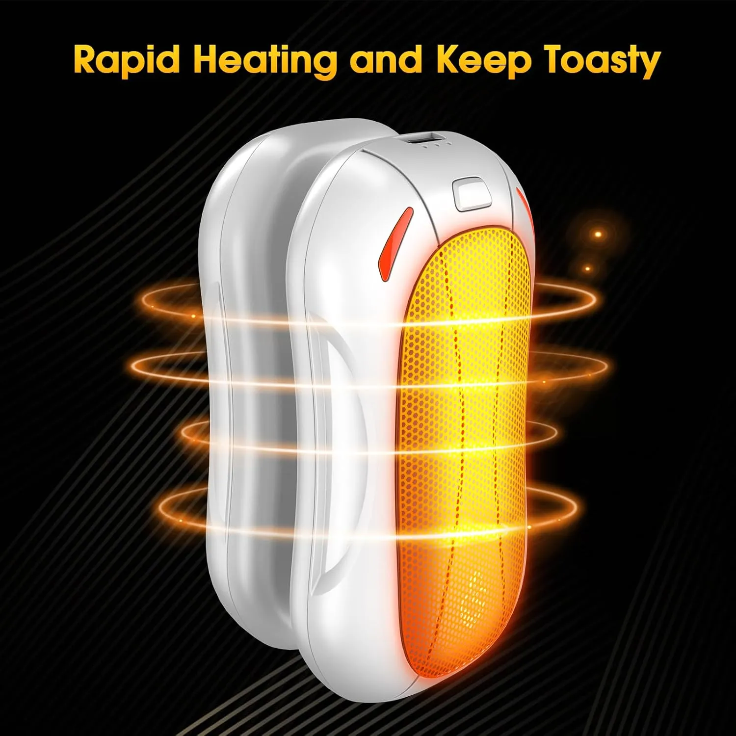2 Pack Hand Warmers Rechargeable 6000mAh,FANDLISS Electric Hot Hands Hand Warmers,Quick Heating Pocket Heater Reusable Hand Warmer for Outdoor/Camping/Skiing, for Men/Women