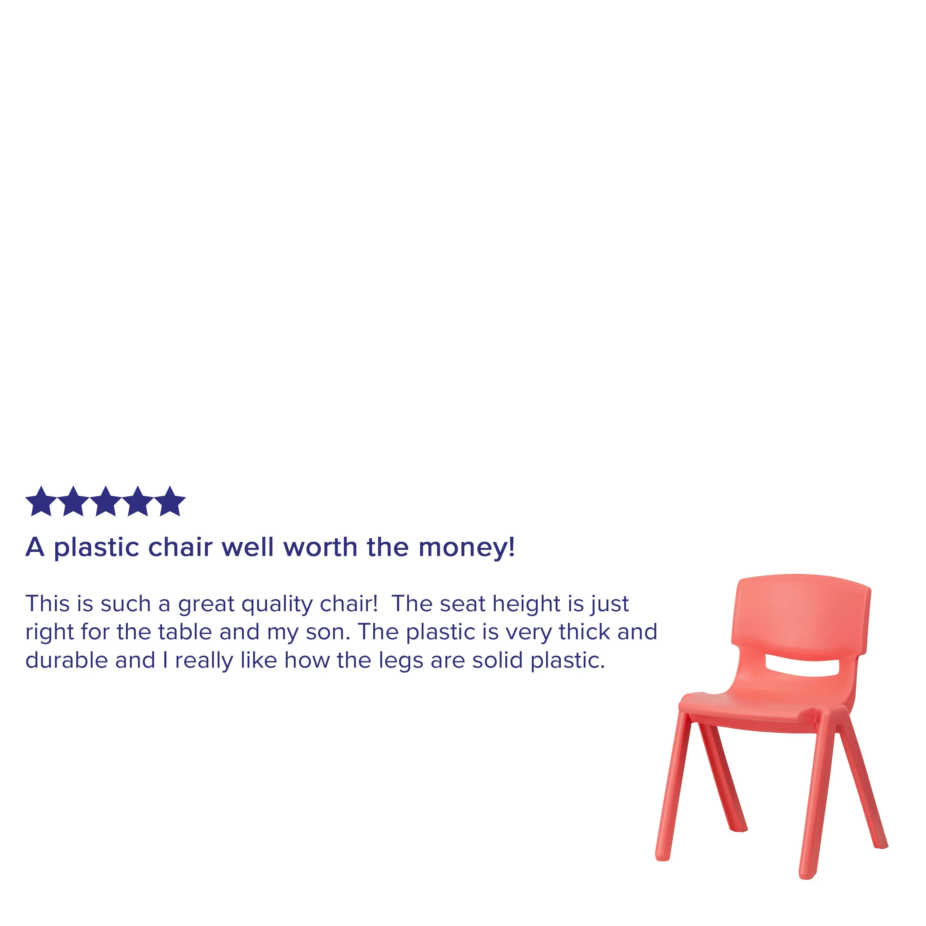 4 Pack Plastic Stackable School Chairs with 13.25" Seat Height