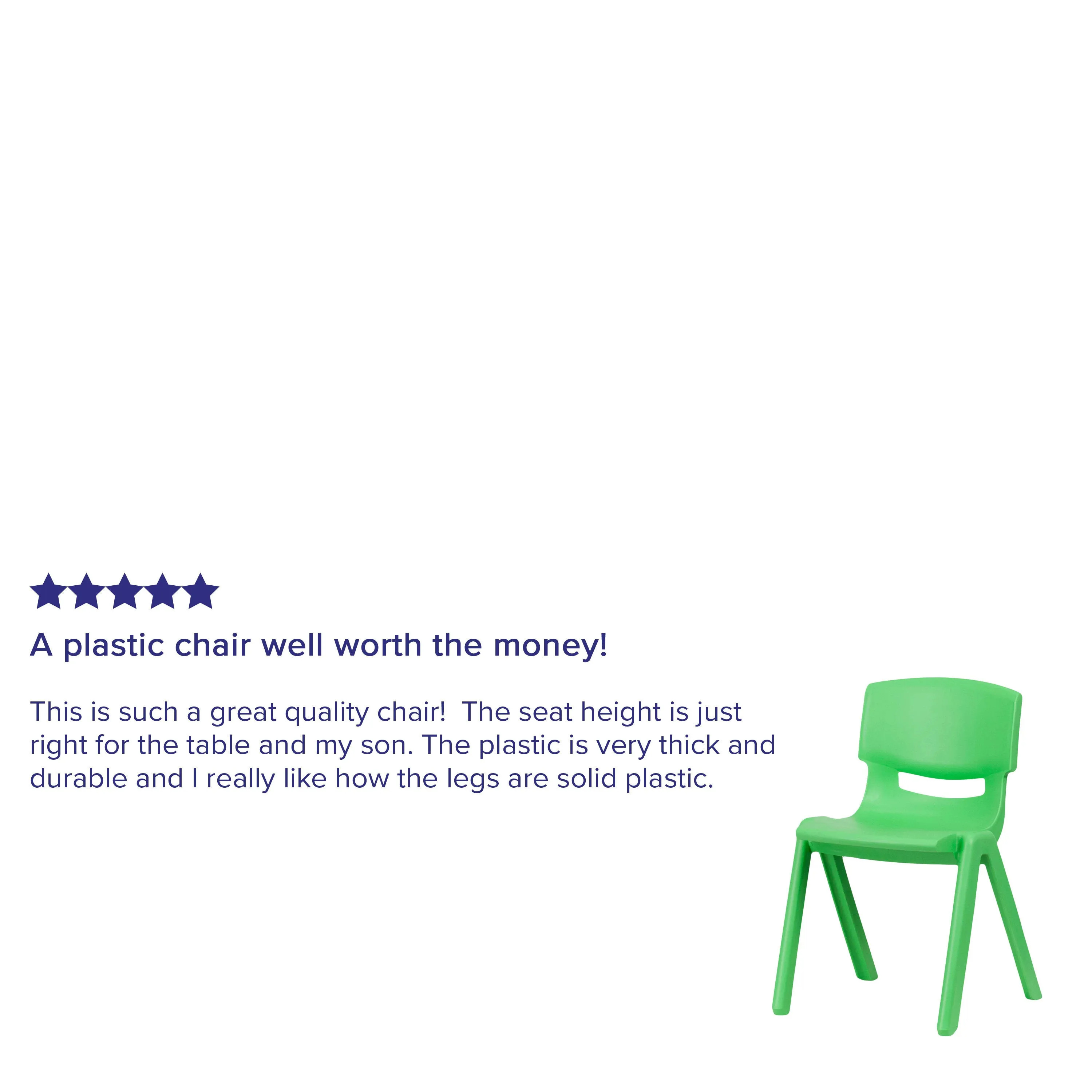4 Pack Plastic Stackable School Chairs with 13.25" Seat Height