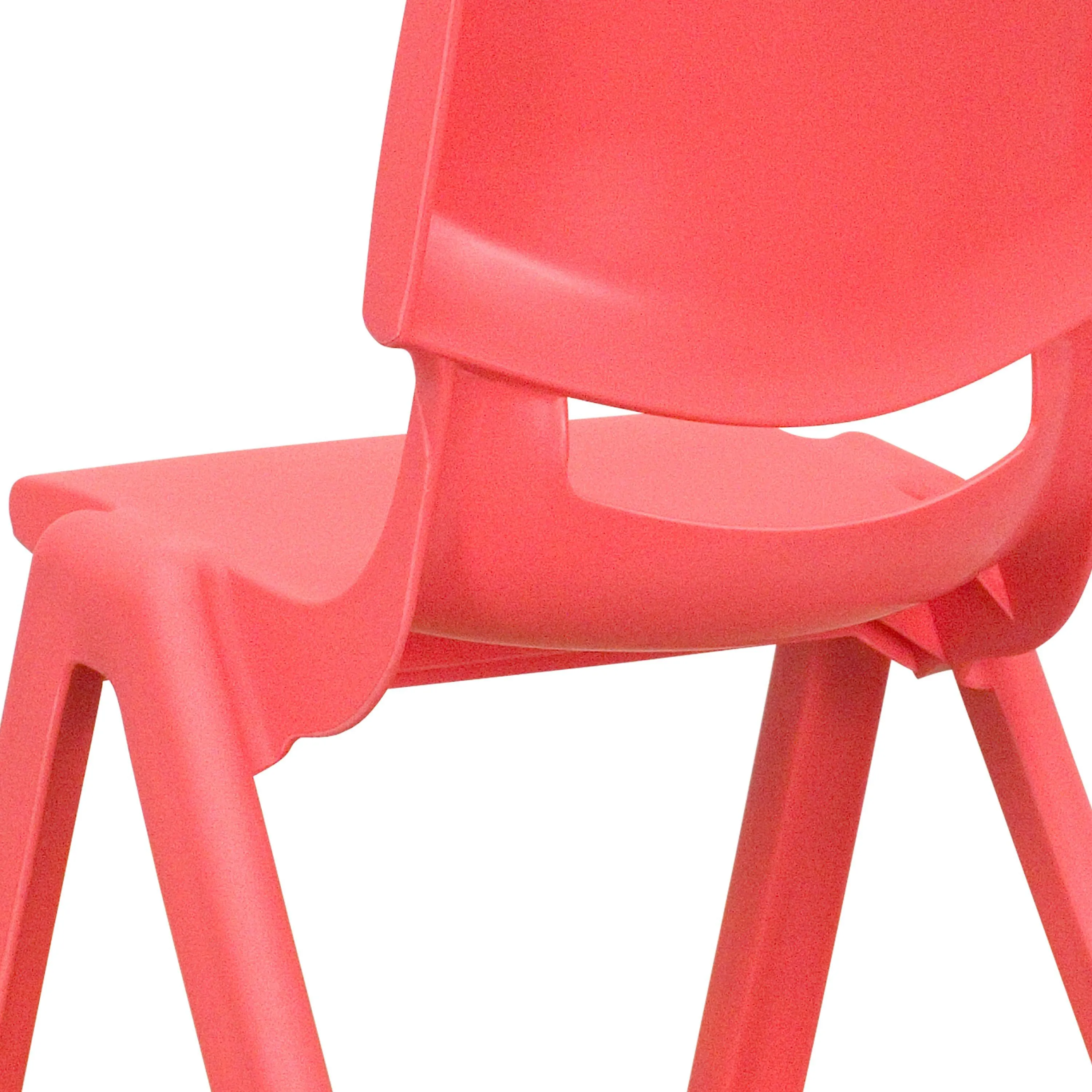 4 Pack Plastic Stackable School Chairs with 13.25" Seat Height