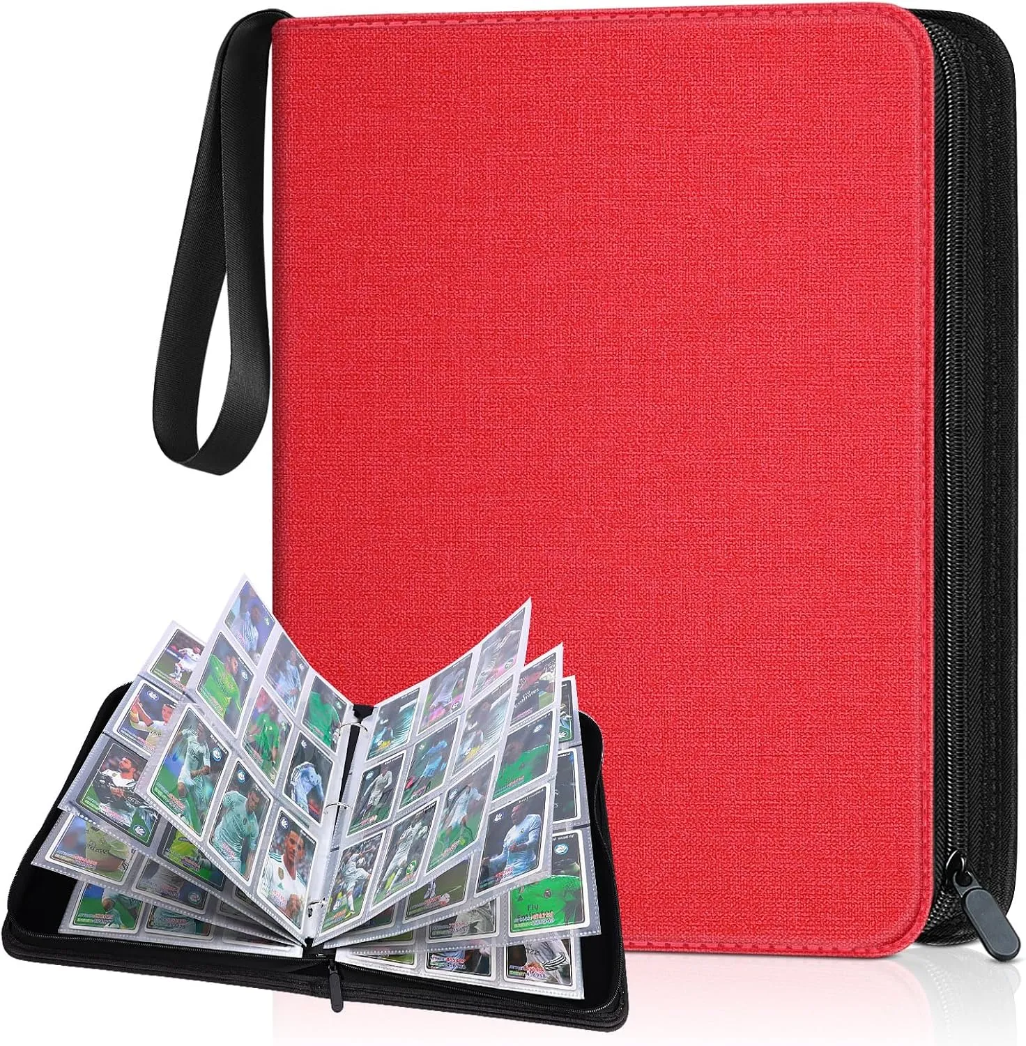 900 Pockets Card Binder, Trading Card Album Display Holder, PU Cover Zip Binder for Cards, Durable Card Holder Album for TCG Game Cards And Sports Cards
