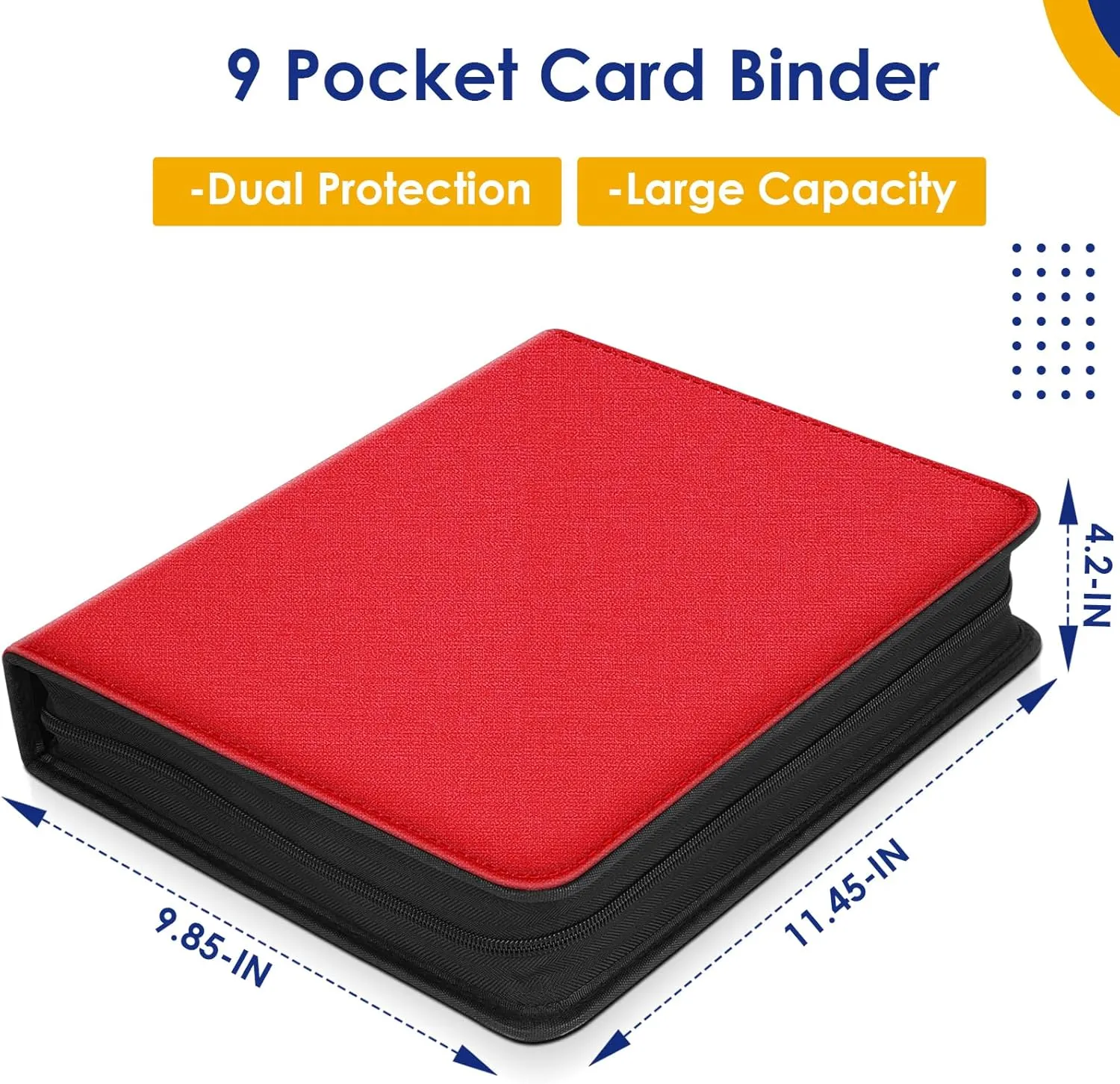 900 Pockets Card Binder, Trading Card Album Display Holder, PU Cover Zip Binder for Cards, Durable Card Holder Album for TCG Game Cards And Sports Cards