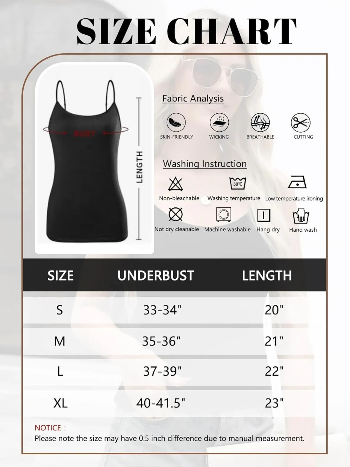 Air Curvey 2/4 Pack Women's Camisole Tank Top Adjustable Spaghetti Straps Basic Soft Undershirts Seamless Layering Tops