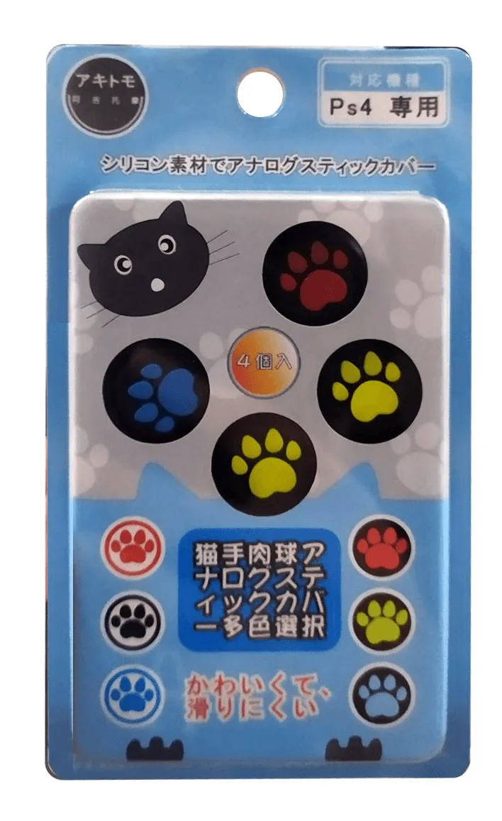 AKITOMO PS4 NEKO-CHAN ANALOG CAPS BLACK/BLUE/RED/YELLOW (AKSW-113BBRY)