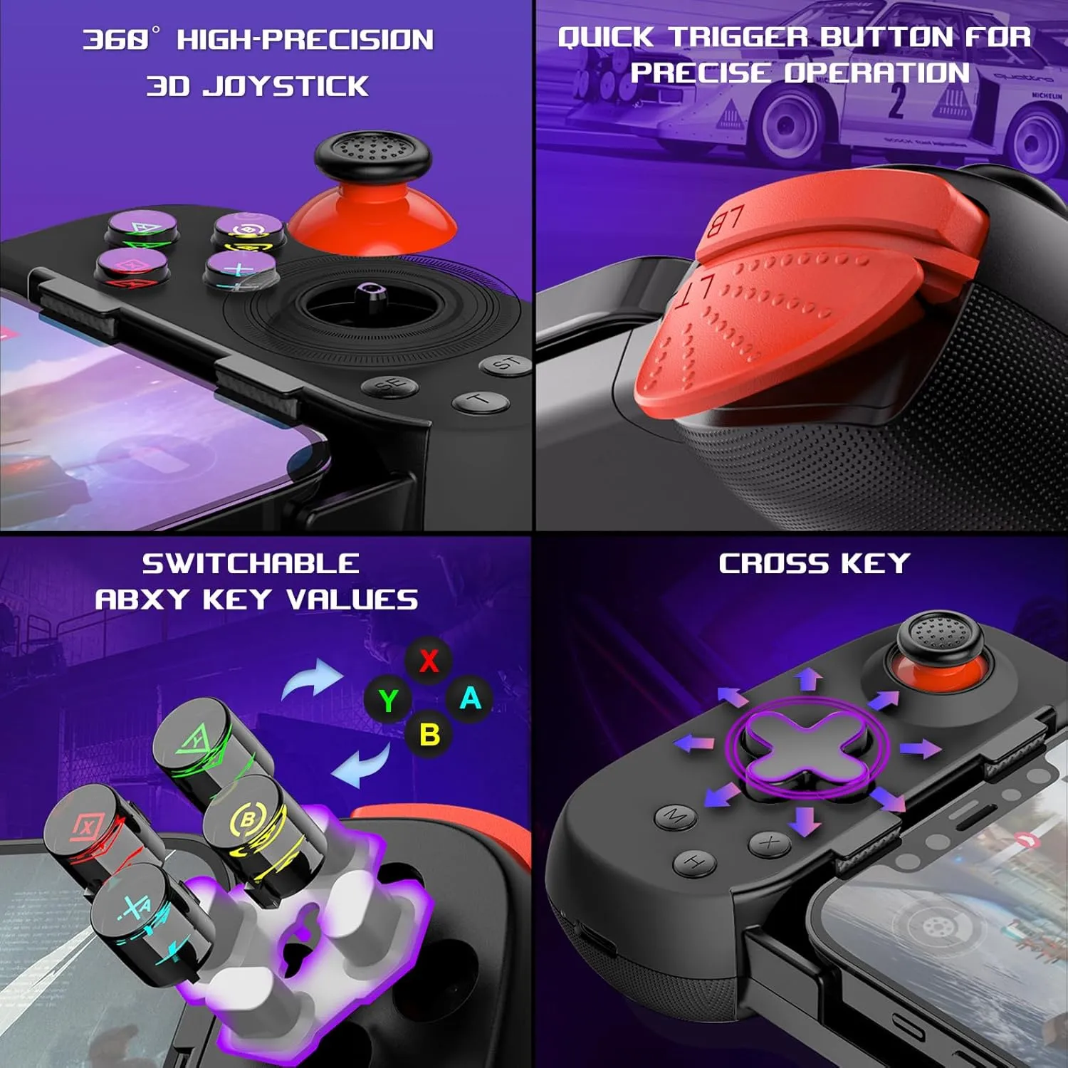 arVin Mobile Game Controller for iPhone 16/15/14/iPad/Galaxy S24/23/22/Android Phone/Tablet, Wireless Gamepad for Xbox Cloud Gaming/PS Remote Play/Call of Duty Warzone Mobile/Genshin/Roblox/Diablo