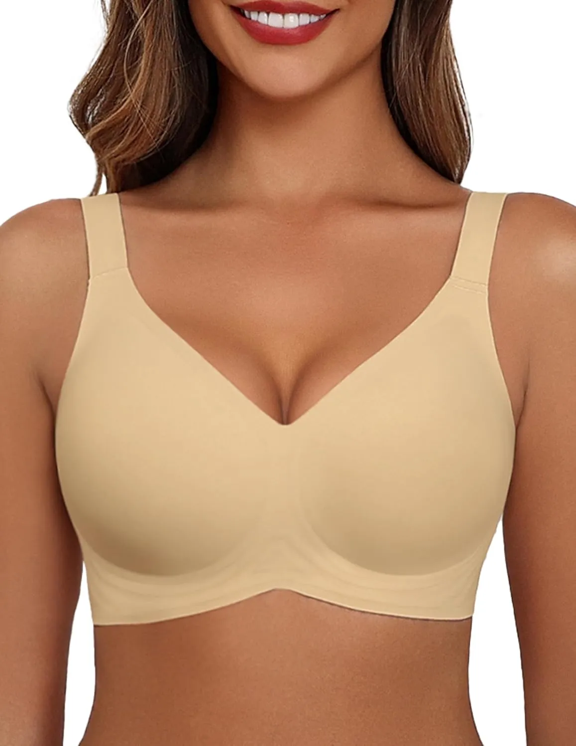 Avidlove Bras for Women Seamless Bra Full Coverage T Shirt Bralettes Push Up Bra Wireless Bra