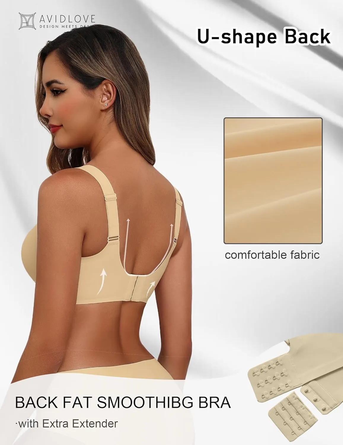 Avidlove Bras for Women Seamless Bra Full Coverage T Shirt Bralettes Push Up Bra Wireless Bra