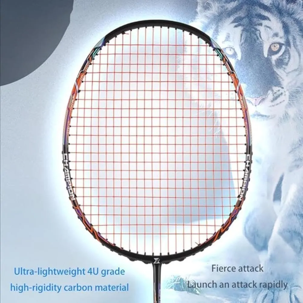 Badminton Racquet,Badminton Rackets,All Carbon Fiber Lightweight 4u Professional Competition Durable Offensive Racket,Suitable for Outdoor Fitness and Training