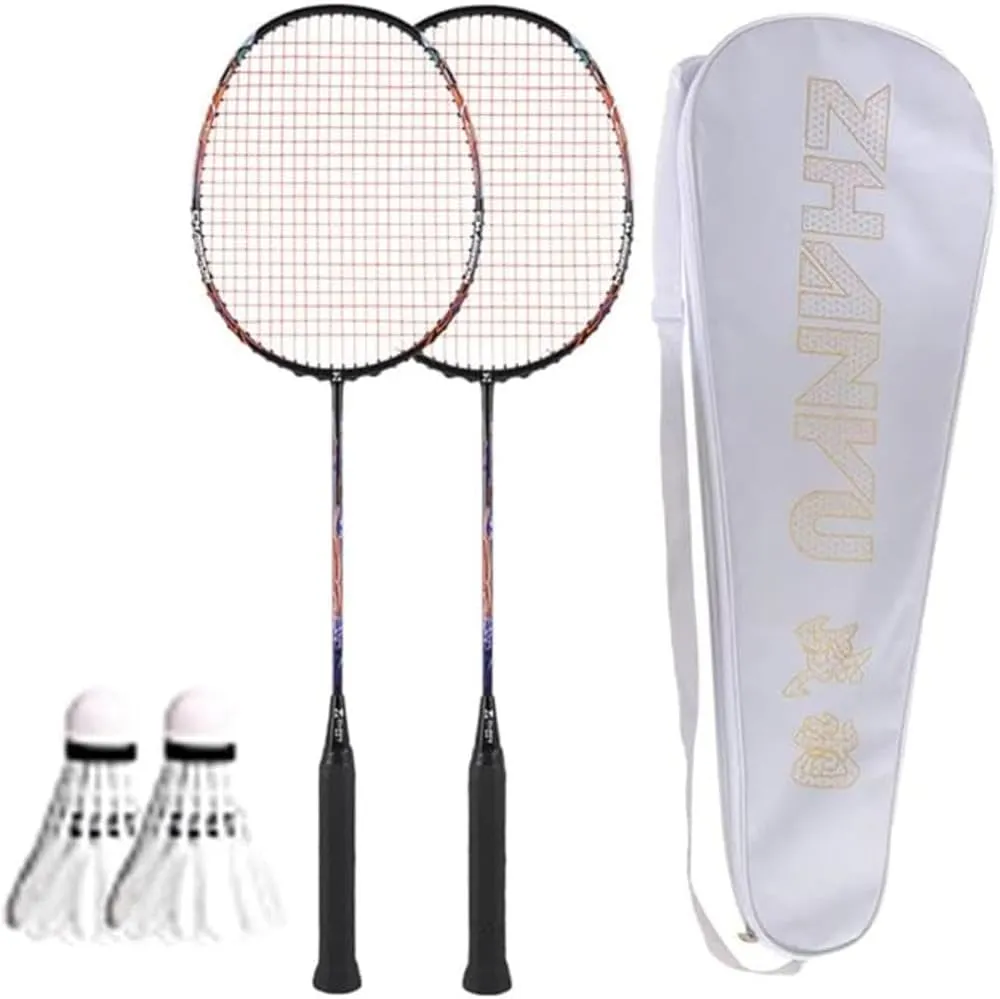 Badminton Racquet,Badminton Rackets,All Carbon Fiber Lightweight 4u Professional Competition Durable Offensive Racket,Suitable for Outdoor Fitness and Training