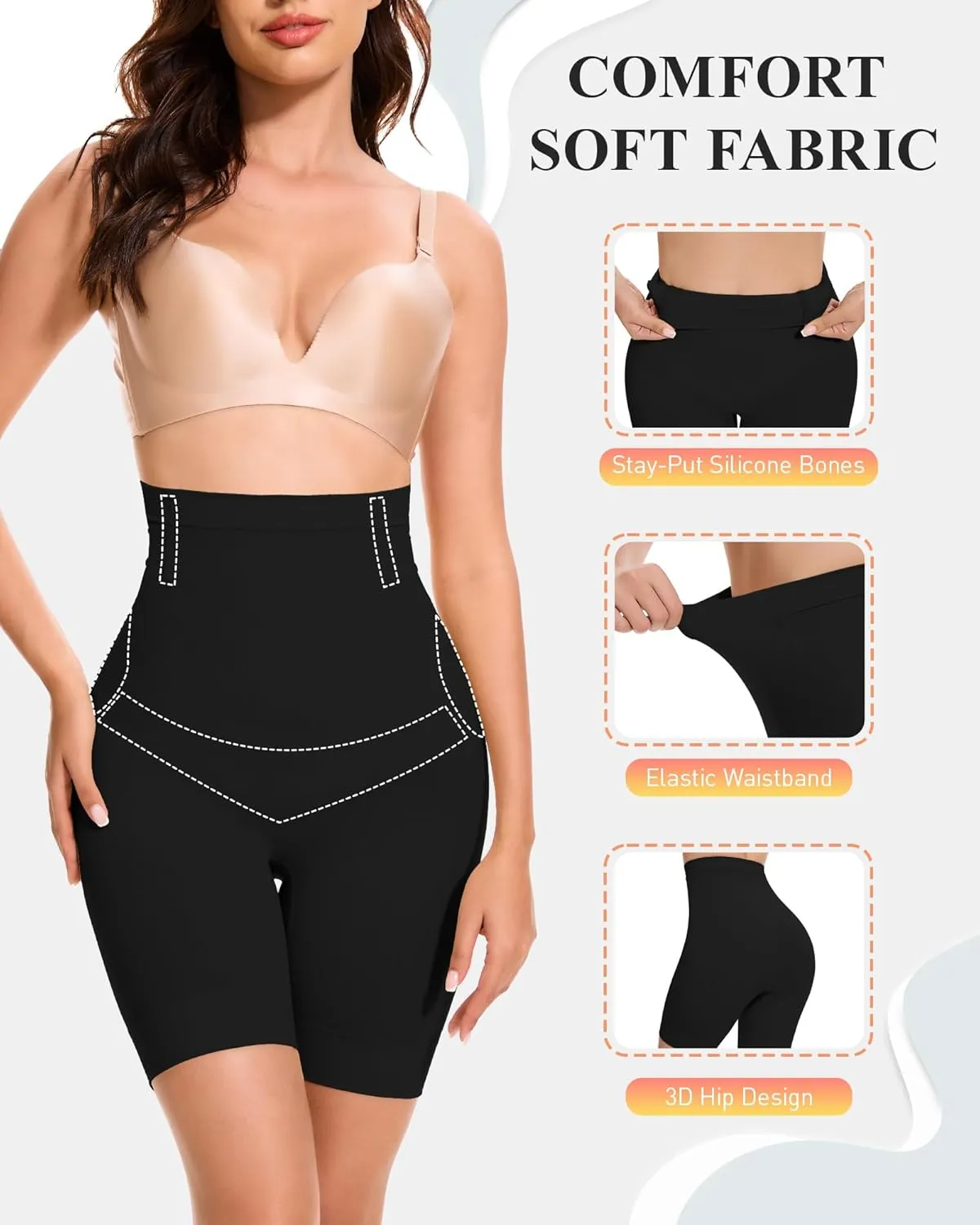 BESTENA Shapewear Tummy Control Shorts for Women High Waisted Seamless Girdles Body Shaper Thigh Slimmer Butt Lifter Panties