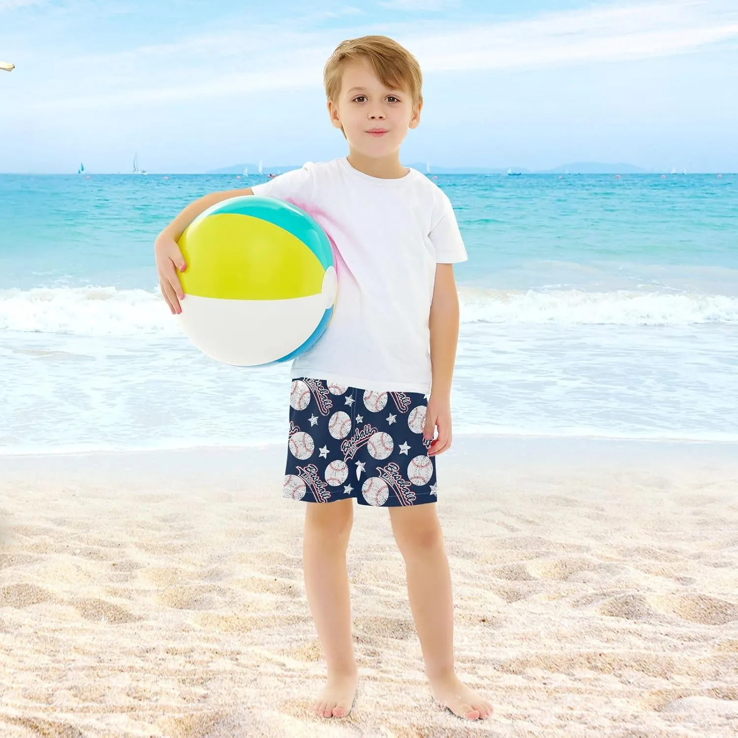 Boys Swim Trunks with Compression Liner Quick Dry Board Shorts with Boxer Brief Bathing Suit 4-14 Years