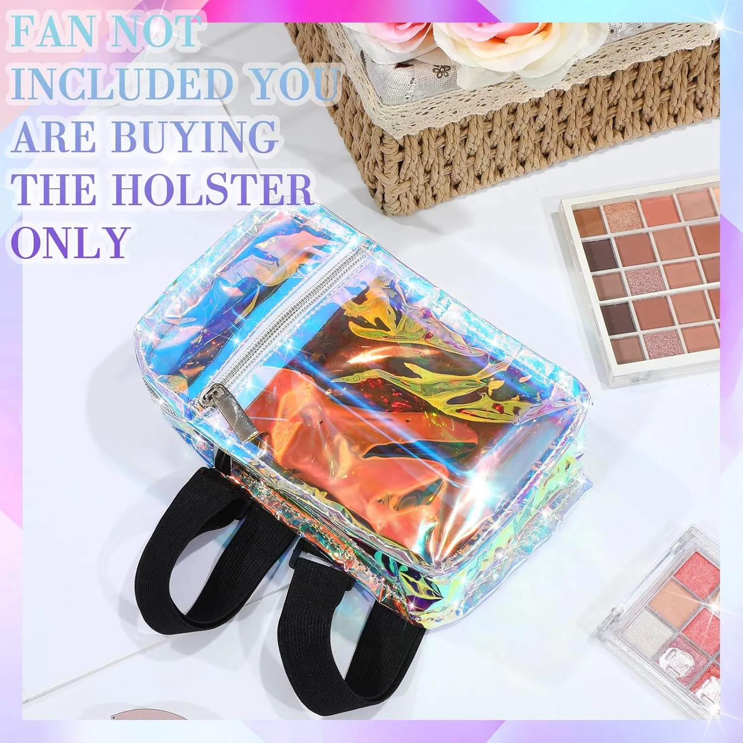 Carnival Thigh Bag Holographic Thigh Pack with Adjustable Strap Leg Harness for Women Iridescent Hiking Travel Pack (Multicolor)