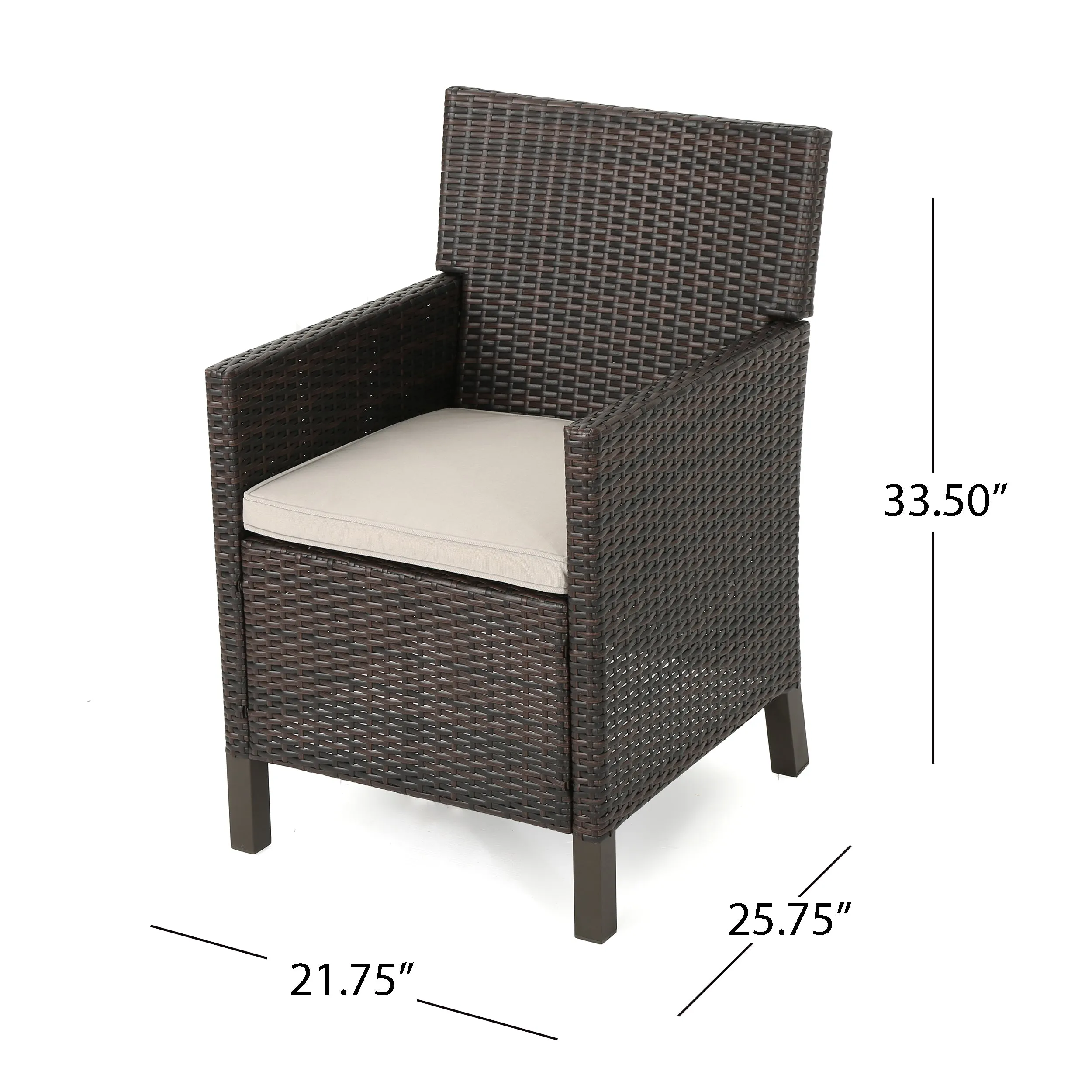 Cyril Outdoor 7 Piece Wicker Round Dining Set with Water Resistant Cushions