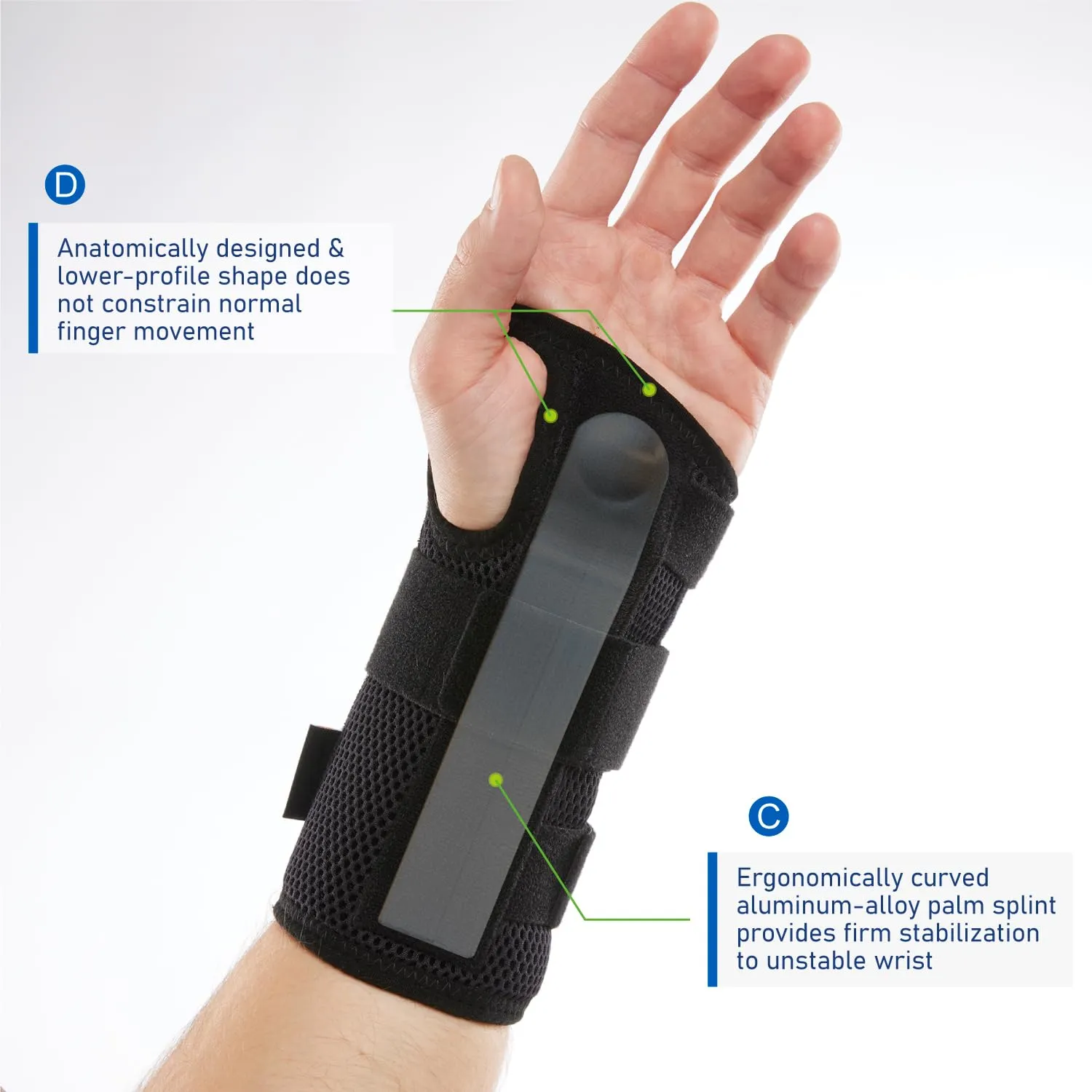 Deluxe 3-Strap Wrist Brace  Adjustable Support for Carpal Tunnel, Fractures, Tendonitis, and Post-Op Recovery  Lightweight, Breathable Design for Day and Night Use (L/XL, Left hand)