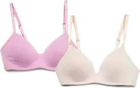ELLEN TRACY Everyday Micro Wire-Free T-Shirt Bra - Smoothing Comfort - Adjustable Straps - 2-Pack Multipack