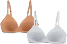 ELLEN TRACY Everyday Micro Wire-Free T-Shirt Bra - Smoothing Comfort - Adjustable Straps - 2-Pack Multipack