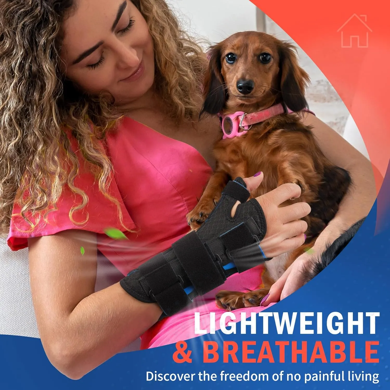 FEATOL Carpal Tunnel Wrist Brace Night Support, FSA or HSA Thumb Spica Splint Right Hand for De Quervains Tenosynovitis, Tendonitis, Wrist Brace With Thumb Support-Small/Medium-Women & Men, Black