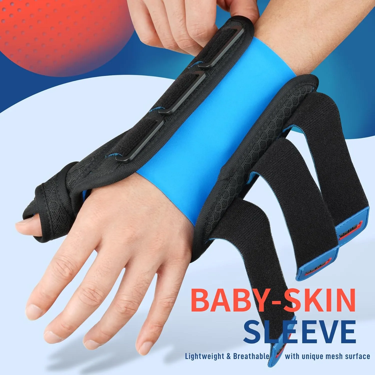 FEATOL Carpal Tunnel Wrist Brace Night Support, FSA or HSA Thumb Spica Splint Right Hand for De Quervains Tenosynovitis, Tendonitis, Wrist Brace With Thumb Support-Small/Medium-Women & Men, Black