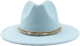 Fedoras Accessories Men's Gentlemen Women's Church Hat Wide Brimmed Jazz Hat Sombrero 15 L59-61cm