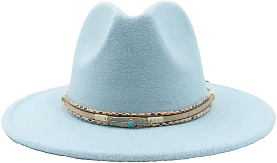 Fedoras Accessories Men's Gentlemen Women's Church Hat Wide Brimmed Jazz Hat Sombrero 15 L59-61cm