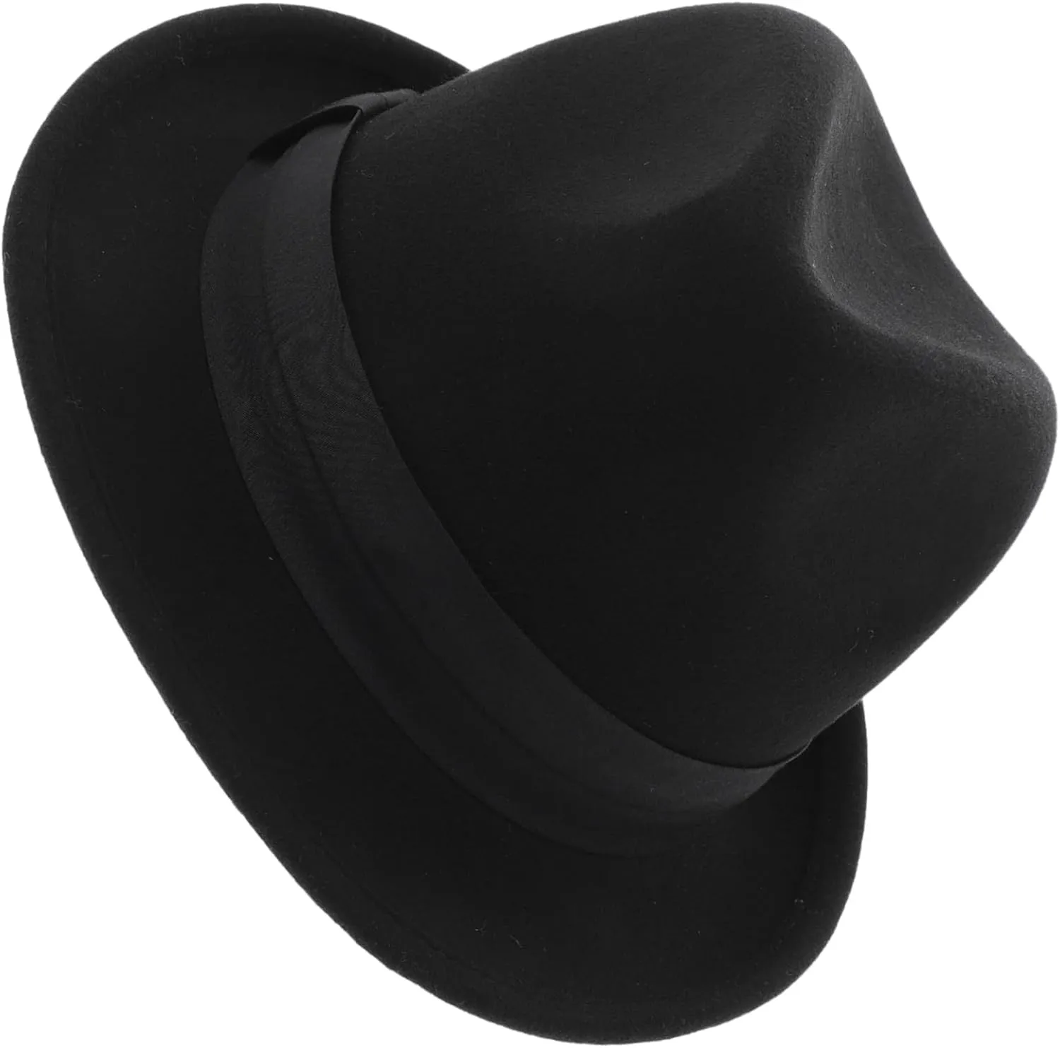 Homoyoyo Wool Fedora Hat for Women Comfortable Jazz Hat for Outdoor Activities Travel and Shopping Warm and Accessory Black