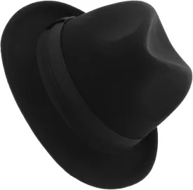 Homoyoyo Wool Fedora Hat for Women Comfortable Jazz Hat for Outdoor Activities Travel and Shopping Warm and Accessory Black