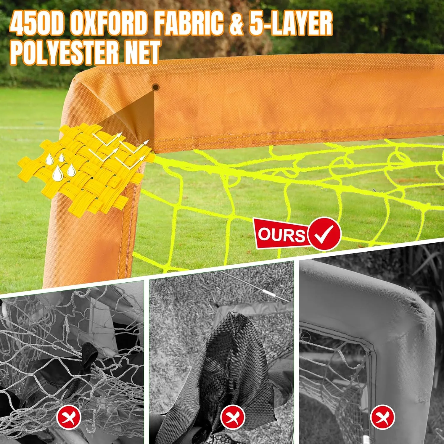 Kids Soccer Goals for Backyard Set, Portable Toddler Soccer Goal 2 of 6x4 ft, 4x3 ft, 7x5 ft, Soccer Training Equipment, Pop Up Soccer Net Kit with Size 4 Soccer Ball, Outdoor Sports Play, Youth Game