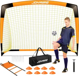 Kids Soccer Goals for Backyard Set, Portable Toddler Soccer Goal 2 of 6x4 ft, 4x3 ft, 7x5 ft, Soccer Training Equipment, Pop Up Soccer Net Kit with Size 4 Soccer Ball, Outdoor Sports Play, Youth Game