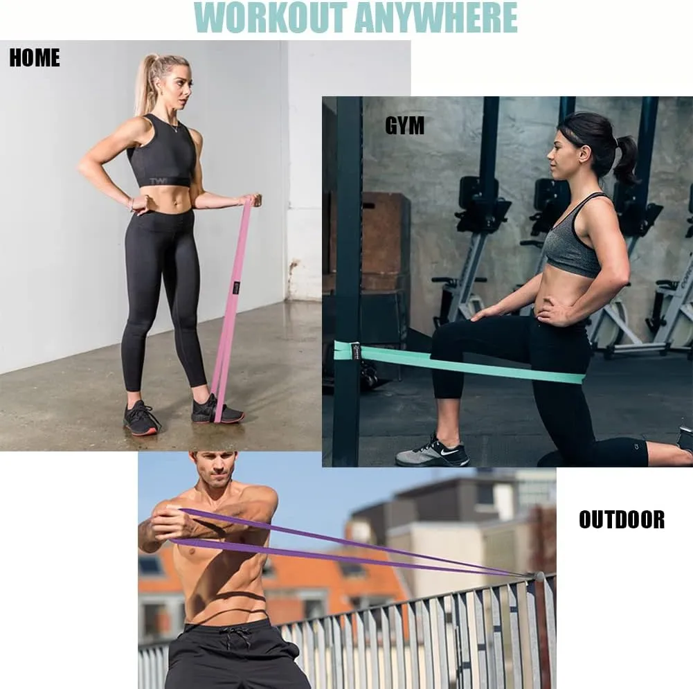 Long Resistance Bands for Working Out Women, Fabric Resistance Band, Stretch Bands for Exercise Bands Resistance Bands Set for Physical Therapy, Elastic Bands for Exercise, Ligas para Hacer Ejercicio