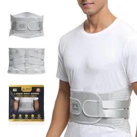 Lumbar Support, Lower Back Brace Support for Lower Back Pain Relief, Scoliosis, Herniated Disc, Sciatica - Adjustable, Removable Metal Plate, Machine Washable - Men and Women (Medium)