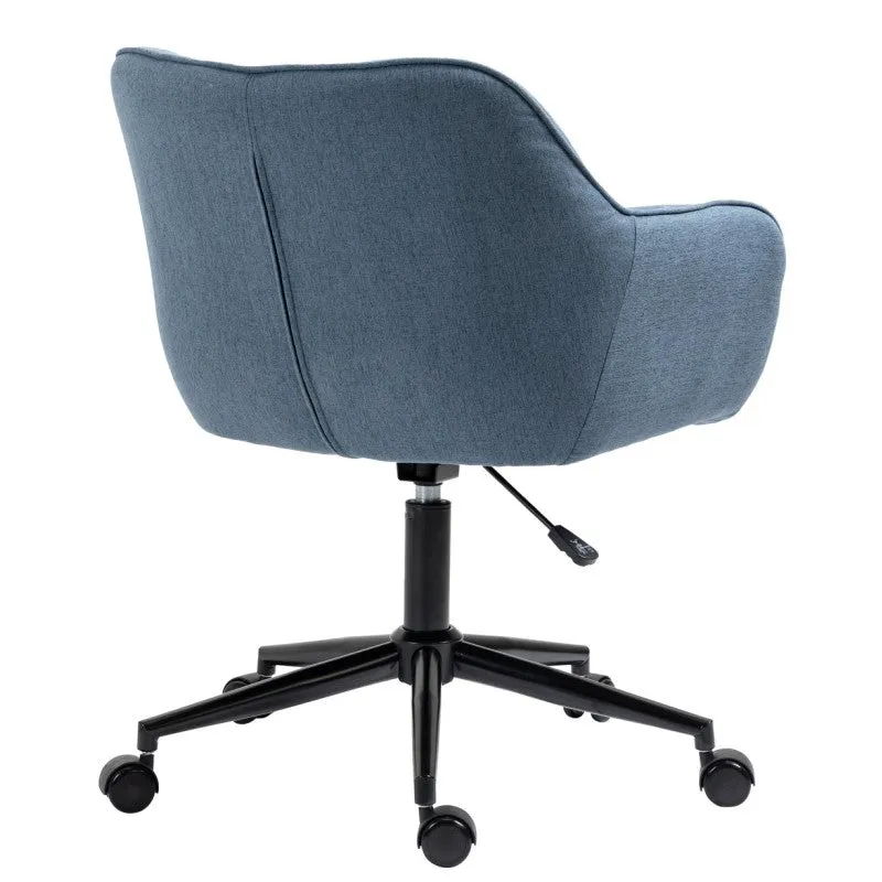 Ergonomic Mir Fabric Office Chair in Blue and Grey - Adjustable and Comfortable for Home or Office Use