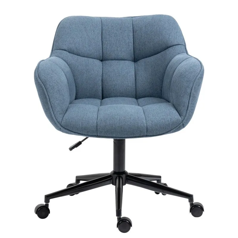 Ergonomic Mir Fabric Office Chair in Blue and Grey - Adjustable and Comfortable for Home or Office Use