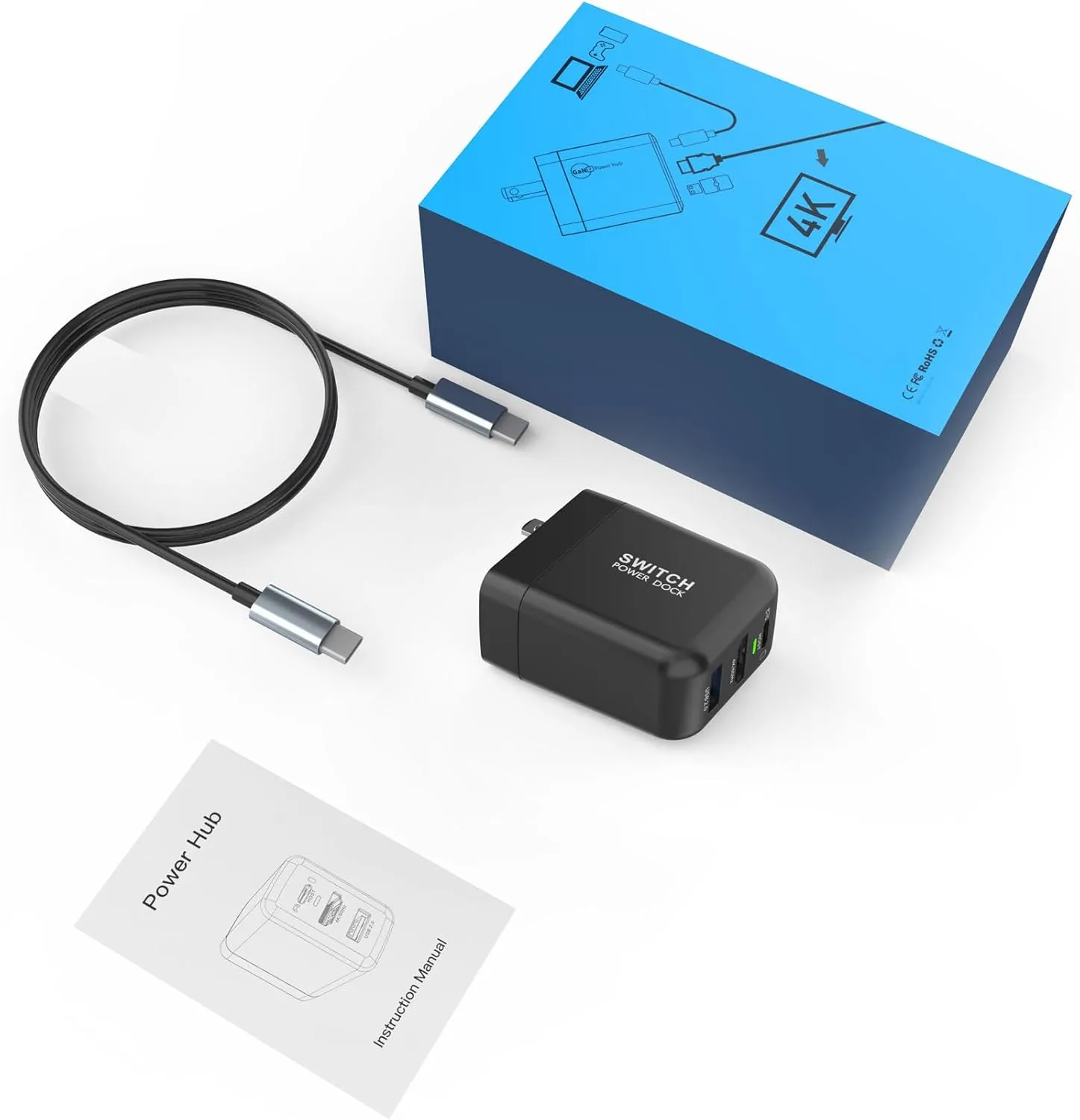Mirabox Portable 4K TV Docking Station for Nintendo Switch - 36W Fast Charging, HDMI/USB-C PD Ports, USB-C Cable Included
