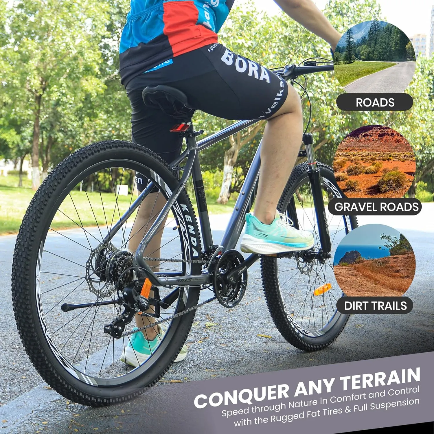 Mountain Bike-29 Inch Mountain Bike- 19 inch Aluminium Frame, 2.1 Inch Tires,9/21-Speed Options, Advanced Suspension Fork, Ergonomic Seat, Disc Brakes