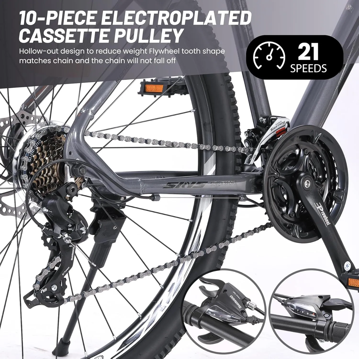 Mountain Bike-29 Inch Mountain Bike- 19 inch Aluminium Frame, 2.1 Inch Tires,9/21-Speed Options, Advanced Suspension Fork, Ergonomic Seat, Disc Brakes