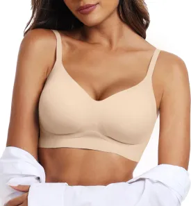 OEAK Womens Wireless Bras Comfortable Push Up Bra No Underwire Bra Full Support Lift Bralette Everyday Seamless Tshirt Bras