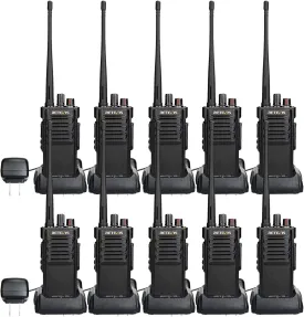 Retevis RT29 High Power Two Way Radio,Bulk Walkie Talkies for Adults Long Range, 3200mAh Rechargeable,Professional 2 Way Radio for Commercial Team Communication(10 Pack)