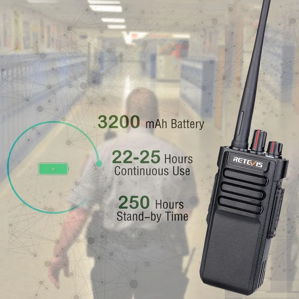 Retevis RT29 High Power Two Way Radio,Bulk Walkie Talkies for Adults Long Range, 3200mAh Rechargeable,Professional 2 Way Radio for Commercial Team Communication(10 Pack)