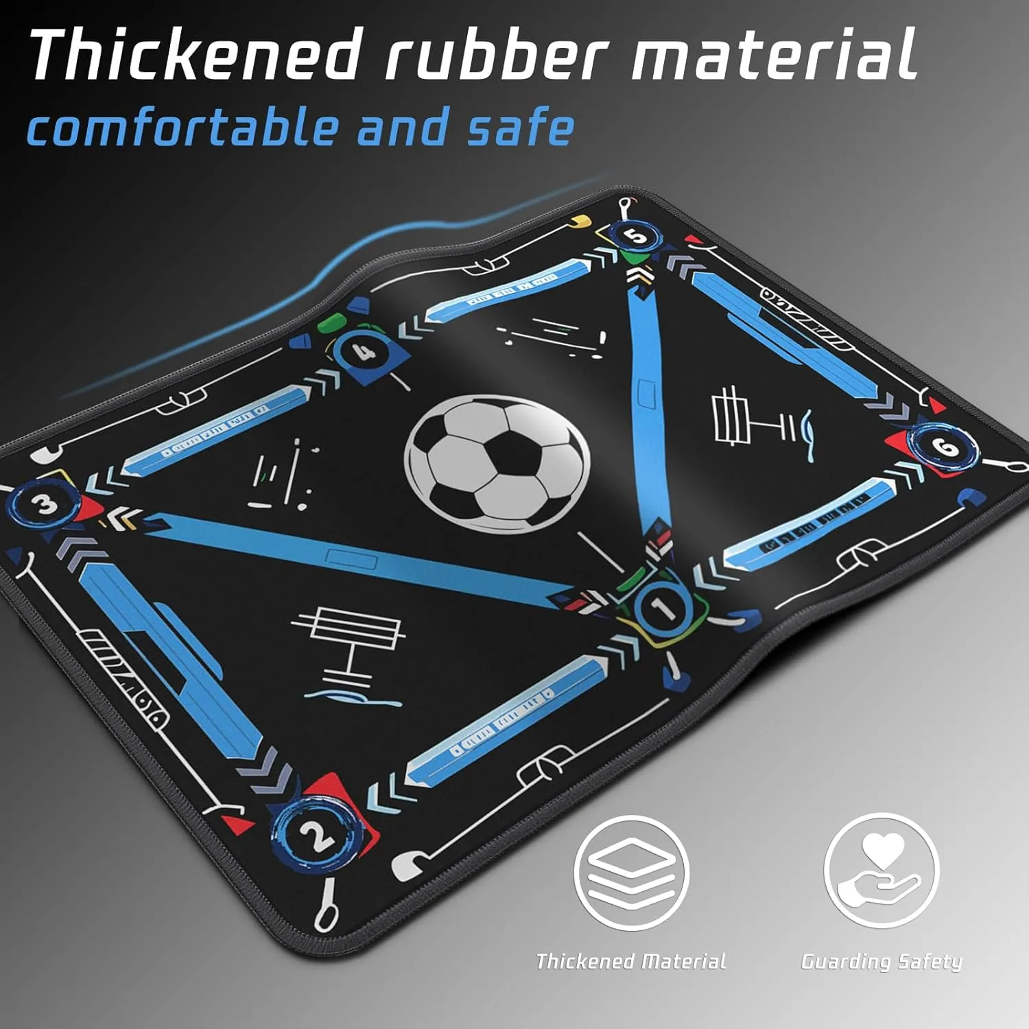 Soccer Training Mat with Silent Shock Absorption and Non-Slip Base for Footwork Training and Ball Mastery(Belt Version)