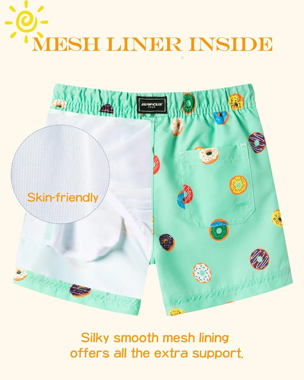 SURF CUZ Surfcuz Little Boys Swim Trunks UPF 50  Toddler Beach Shorts Swimsuit Kids Quick Dry Swimwear