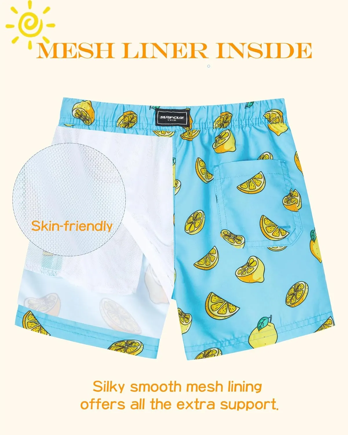 SURF CUZ Surfcuz Little Boys Swim Trunks UPF 50  Toddler Beach Shorts Swimsuit Kids Quick Dry Swimwear