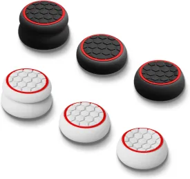 Thumb Grips Caps Performance Joystick Cover Controller for CQC FPS Games, Compatible with PS5, PS4, Xbox Series X/S, Xbox One, Switch Pro,3Pairs(6pcs) Silicone Armor Pattern Red
