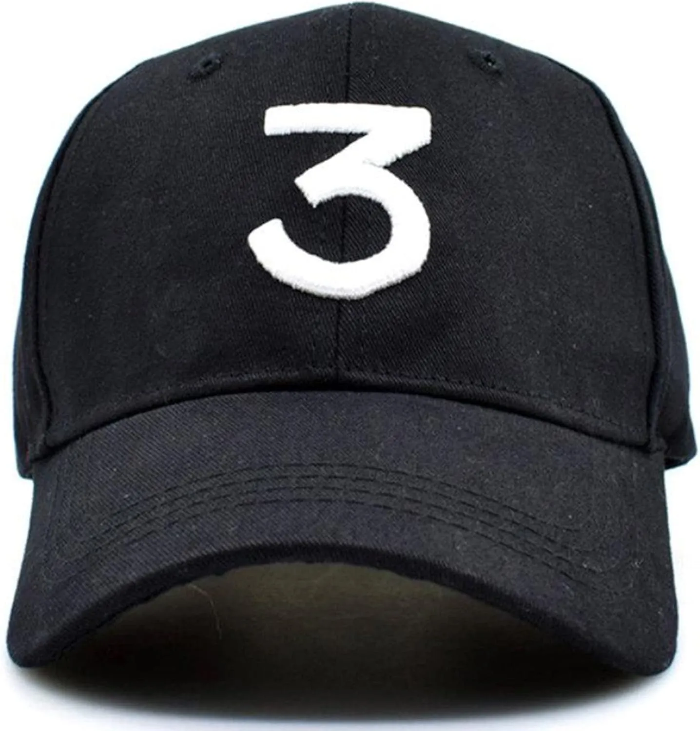 UTOWO Number 3 Baseball-Cap White 3 Embroidered Dad Hat Black Hip-Hop Cap Adjustable