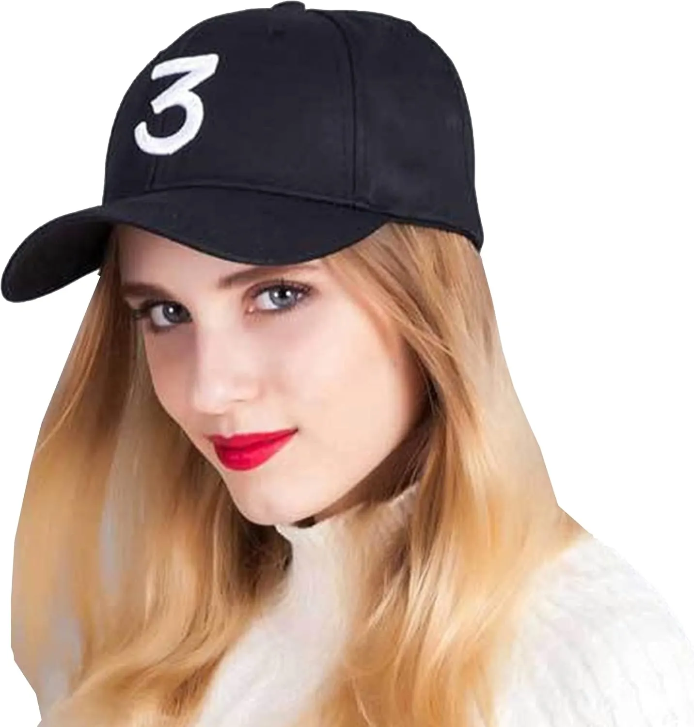UTOWO Number 3 Baseball-Cap White 3 Embroidered Dad Hat Black Hip-Hop Cap Adjustable
