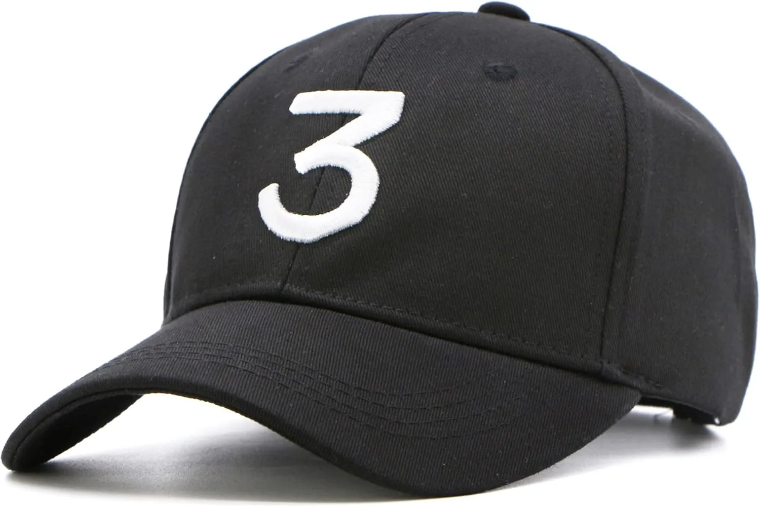 UTOWO Number 3 Baseball-Cap White 3 Embroidered Dad Hat Black Hip-Hop Cap Adjustable