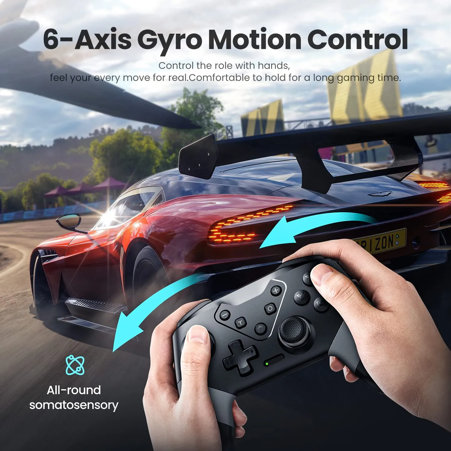 VOYEE Switch Controllers Compatible with Switch/Lite/OLED, Programming Wireless Pro Controller with Motion Control, Vibration, Wake-up, Turbo, Screenshot