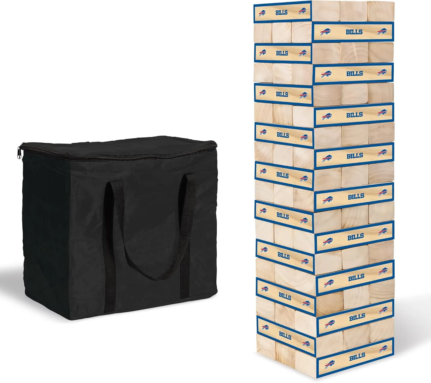 Wild Sports NFL Giant Stacking Wooden Blocks  Tumbling Tower Classic Family Game Stacks  Great Gift for Any Football Fan!