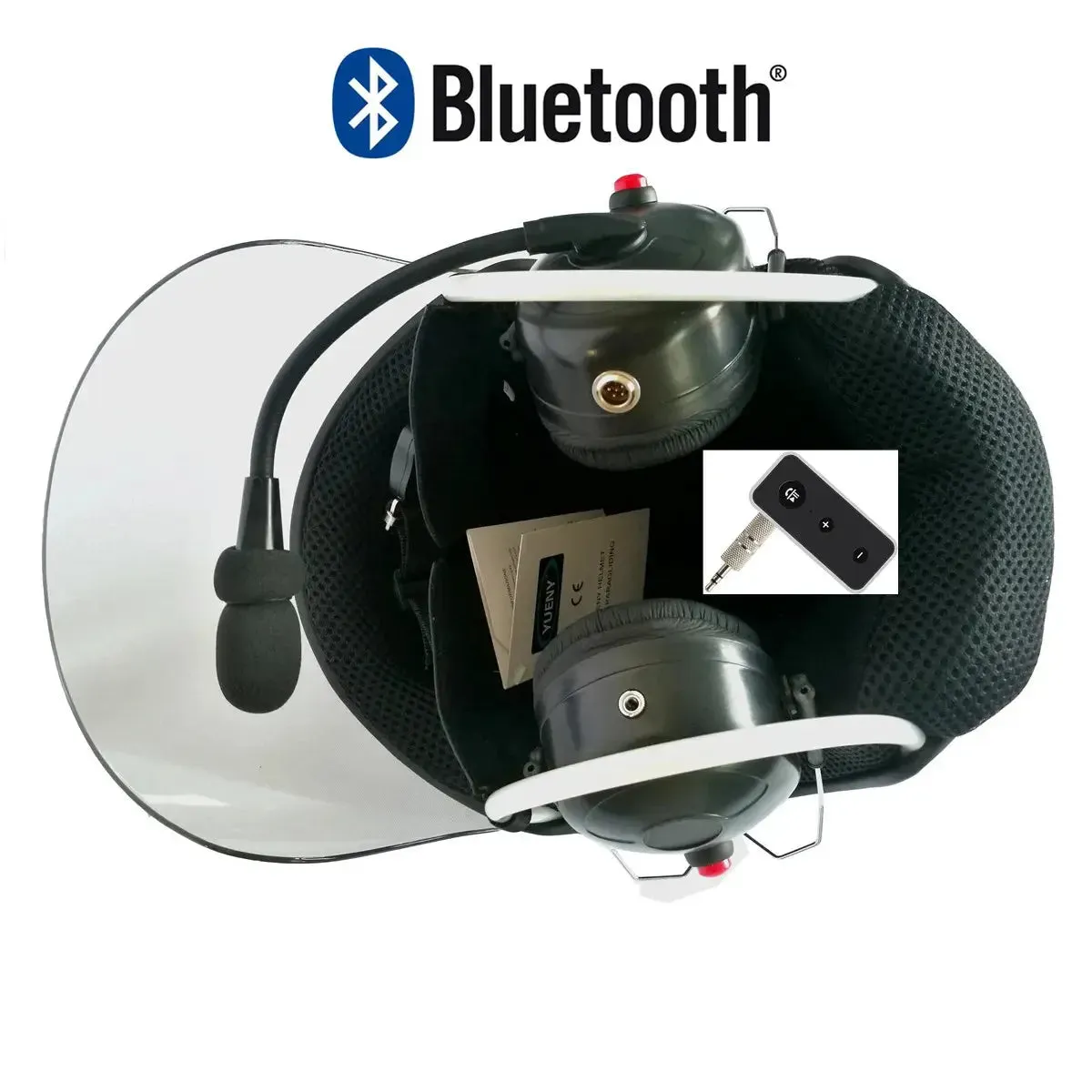YUENY Carbon Fiber Paramotor Helmet With Noise Canceling Headset FREE With BLUETOOTH Adapter Powered  Paragliding